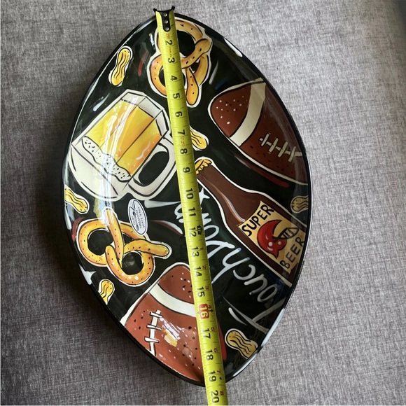 Touchdown Hand Painted Football Chip & Dip Bowls Football Design (Clay Art) - Picture 7 of 9